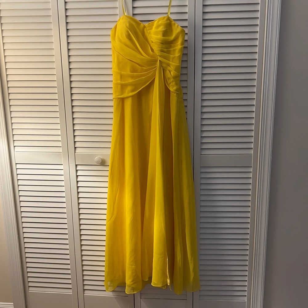 Adrianna Papell yellow maxi dress size 2